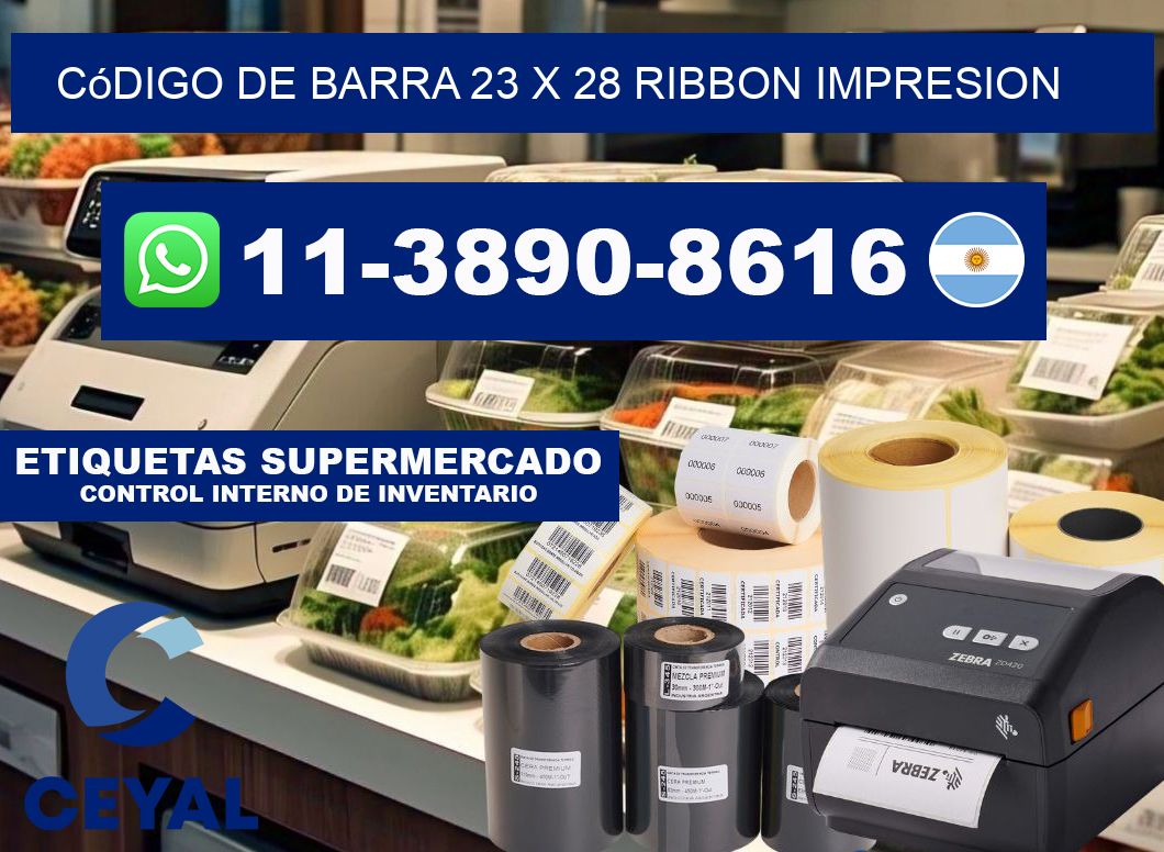 código de barra 23 x 28 ribbon impresion