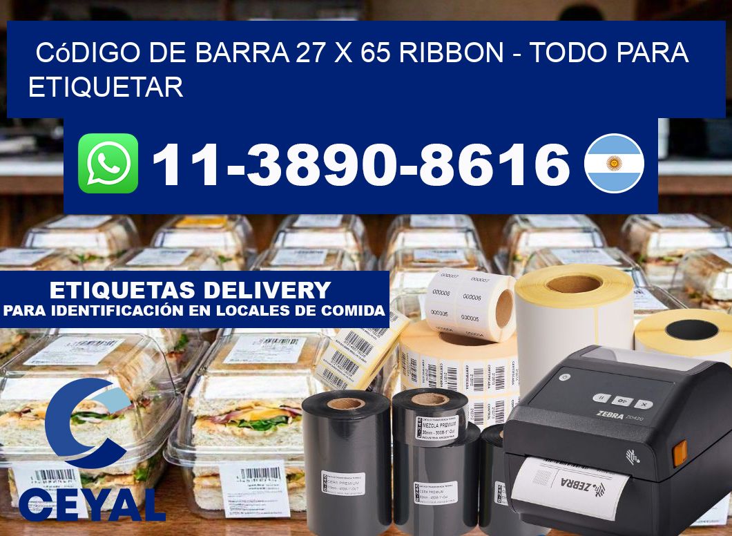 código de barra 27 x 65 ribbon - Todo para Etiquetar