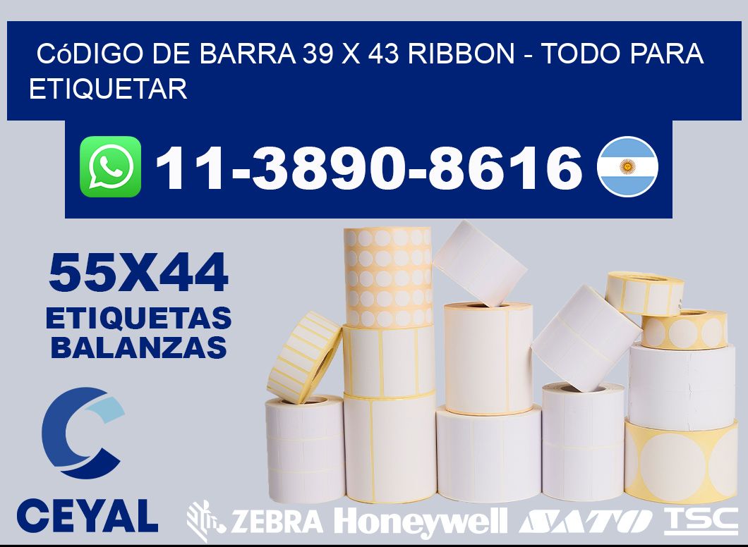 código de barra 39 x 43 ribbon - Todo para Etiquetar