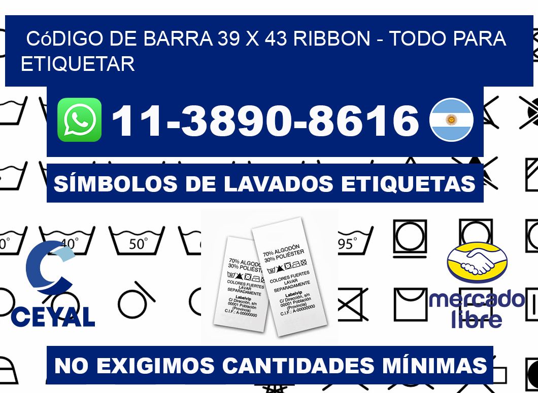 código de barra 39 x 43 ribbon - Todo para Etiquetar