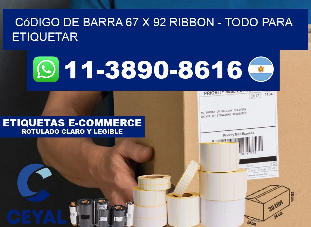 código de barra 67 x 92 ribbon - Todo para Etiquetar