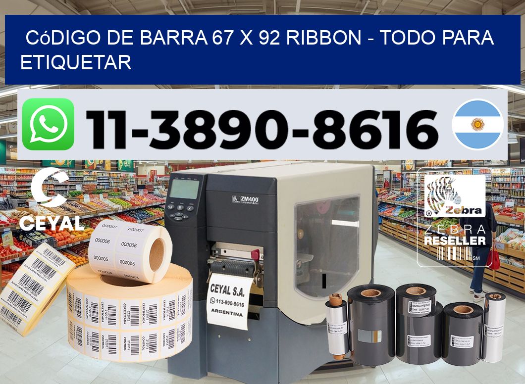 código de barra 67 x 92 ribbon - Todo para Etiquetar