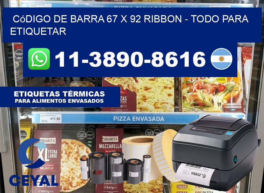 código de barra 67 x 92 ribbon – Todo para Etiquetar