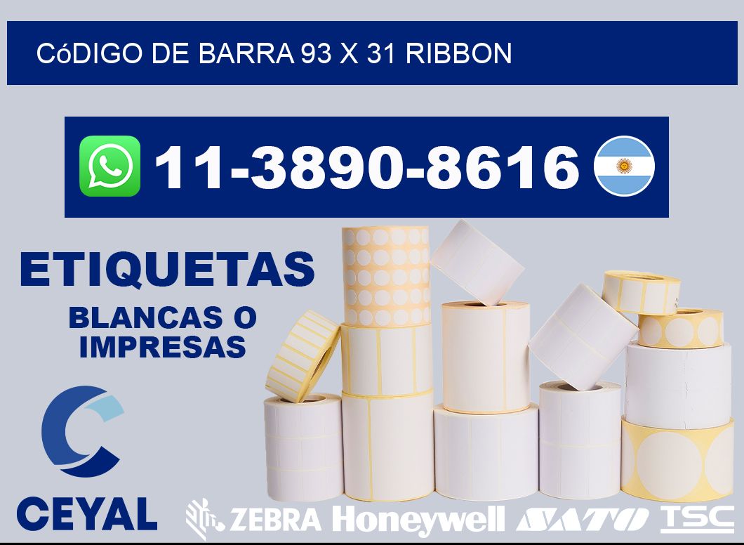 código de barra 93 x 31 ribbon