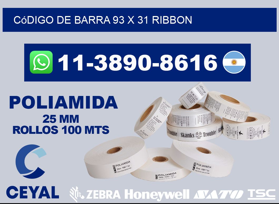 código de barra 93 x 31 ribbon