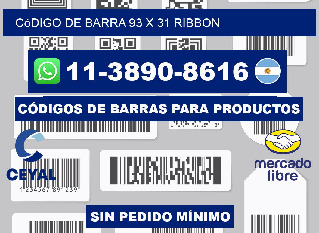 código de barra 93 x 31 ribbon