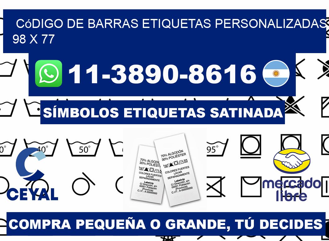 código de barras etiquetas personalizadas 98 x 77