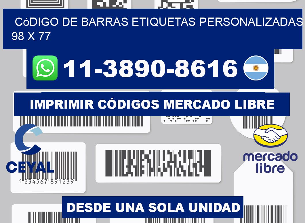 código de barras etiquetas personalizadas 98 x 77