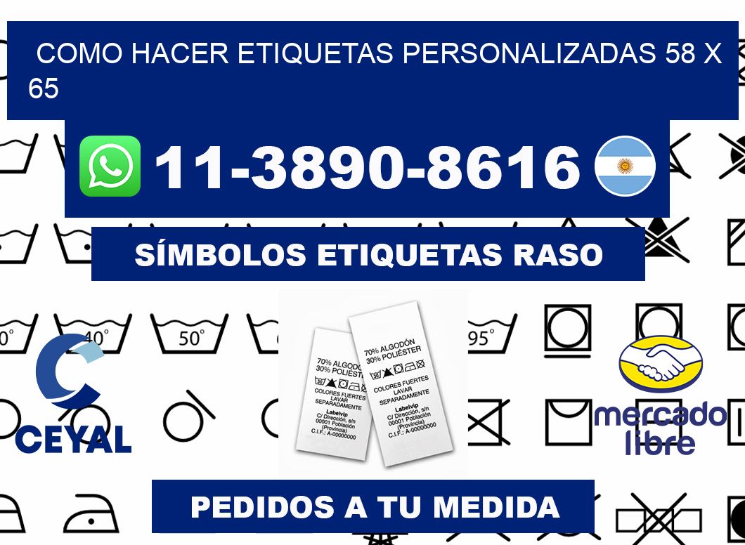 como hacer etiquetas personalizadas 58 x 65