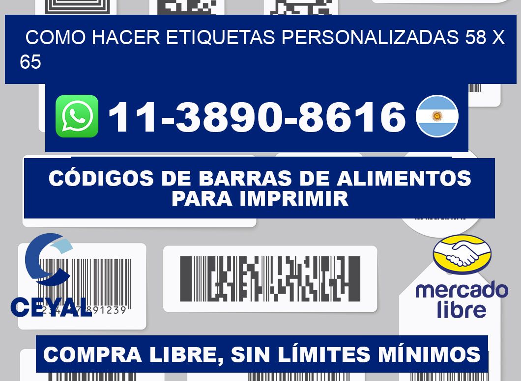 como hacer etiquetas personalizadas 58 x 65