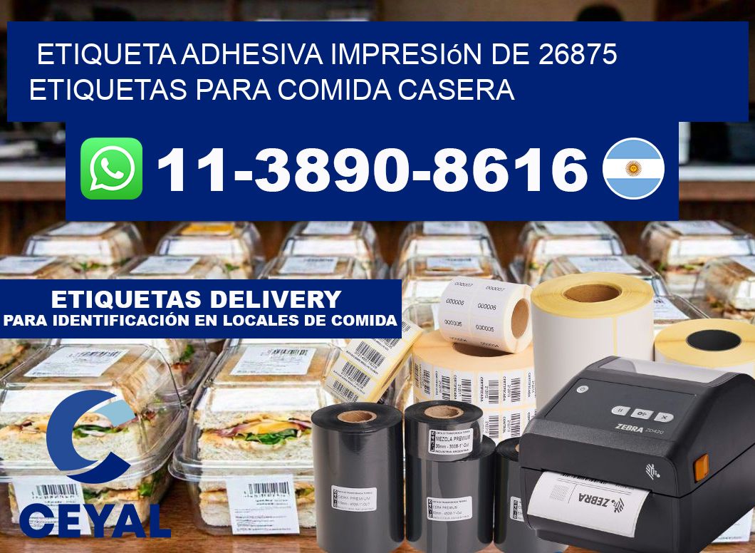 etiqueta adhesiva impresión de 26875 etiquetas para comida casera