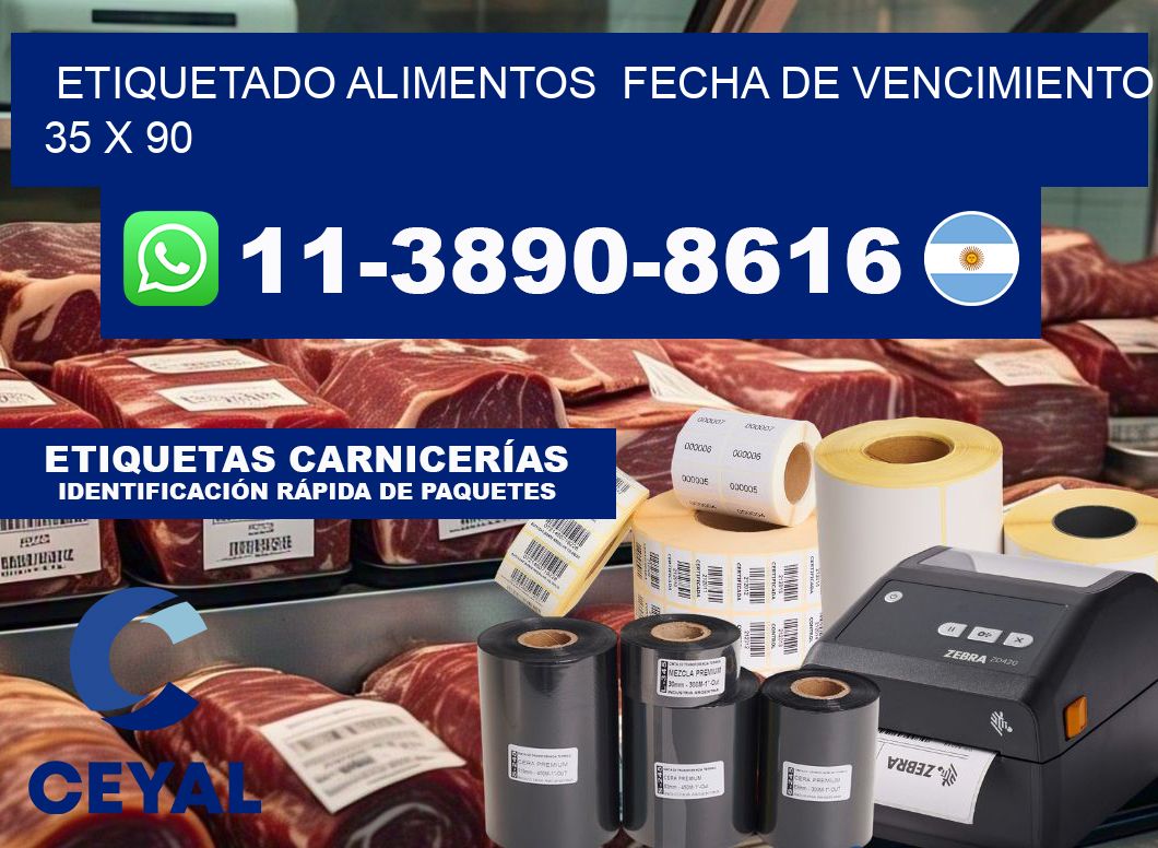 etiquetado alimentos  Fecha de vencimiento 35 x 90