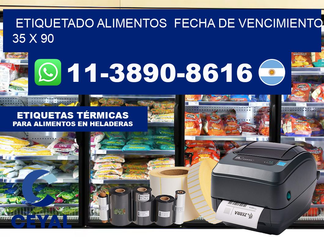 etiquetado alimentos  Fecha de vencimiento 35 x 90