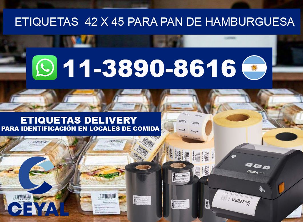 etiquetas  42 x 45 para Pan de hamburguesa