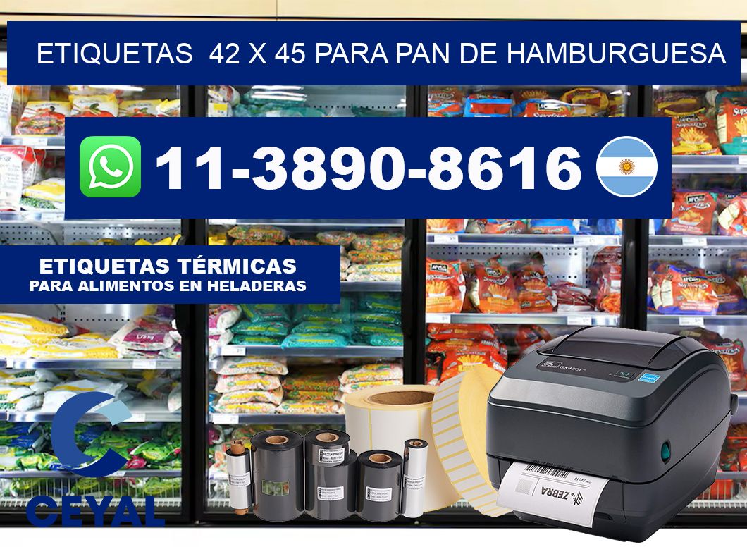 etiquetas  42 x 45 para Pan de hamburguesa