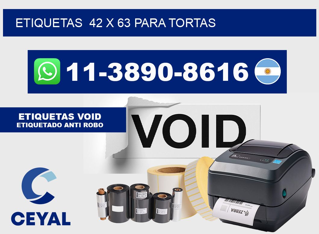 etiquetas  42 x 63 para Tortas