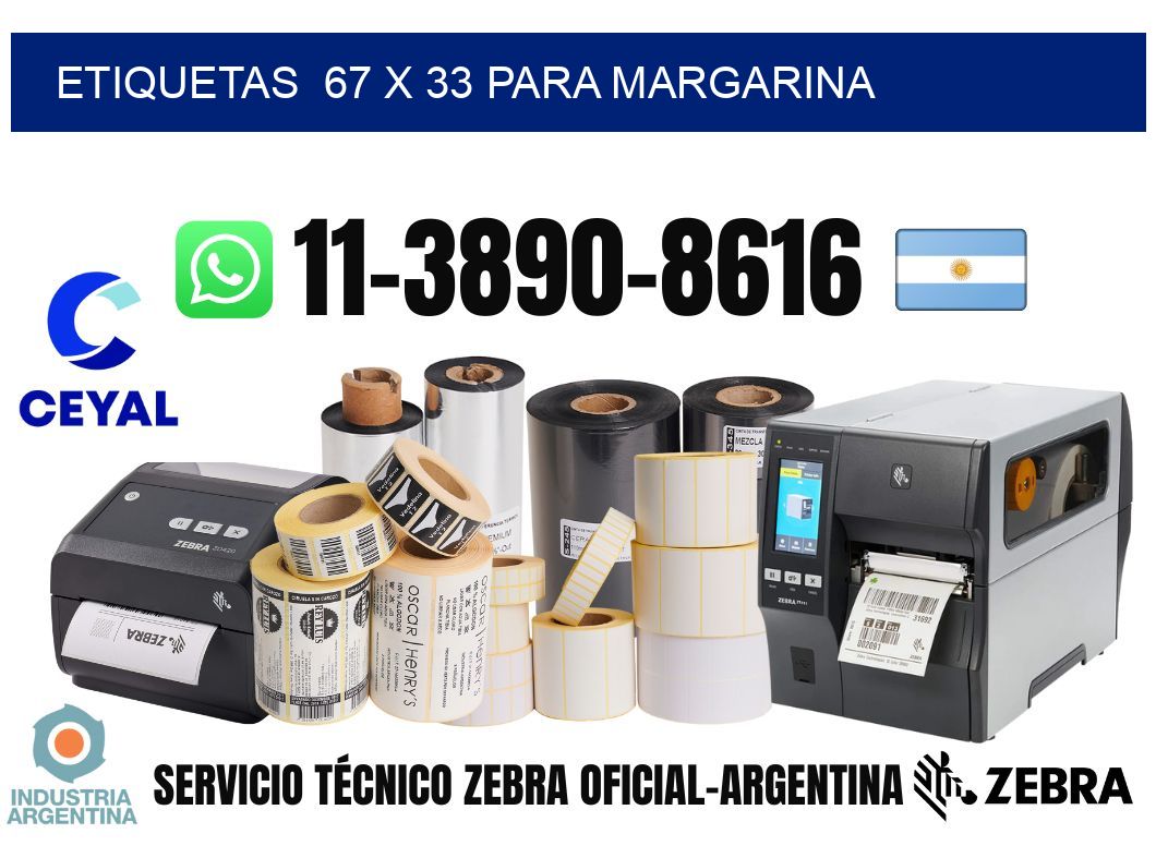etiquetas  67 x 33 para Margarina