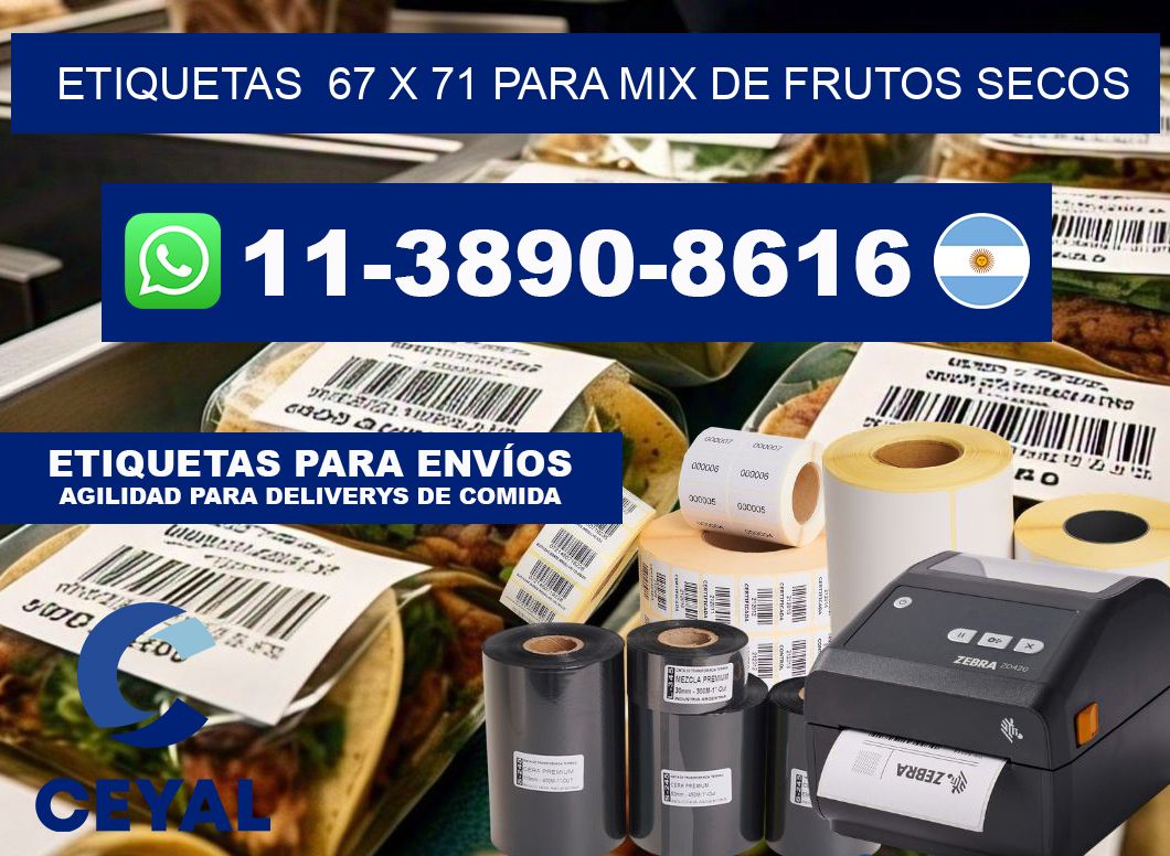 etiquetas  67 x 71 para Mix de frutos secos