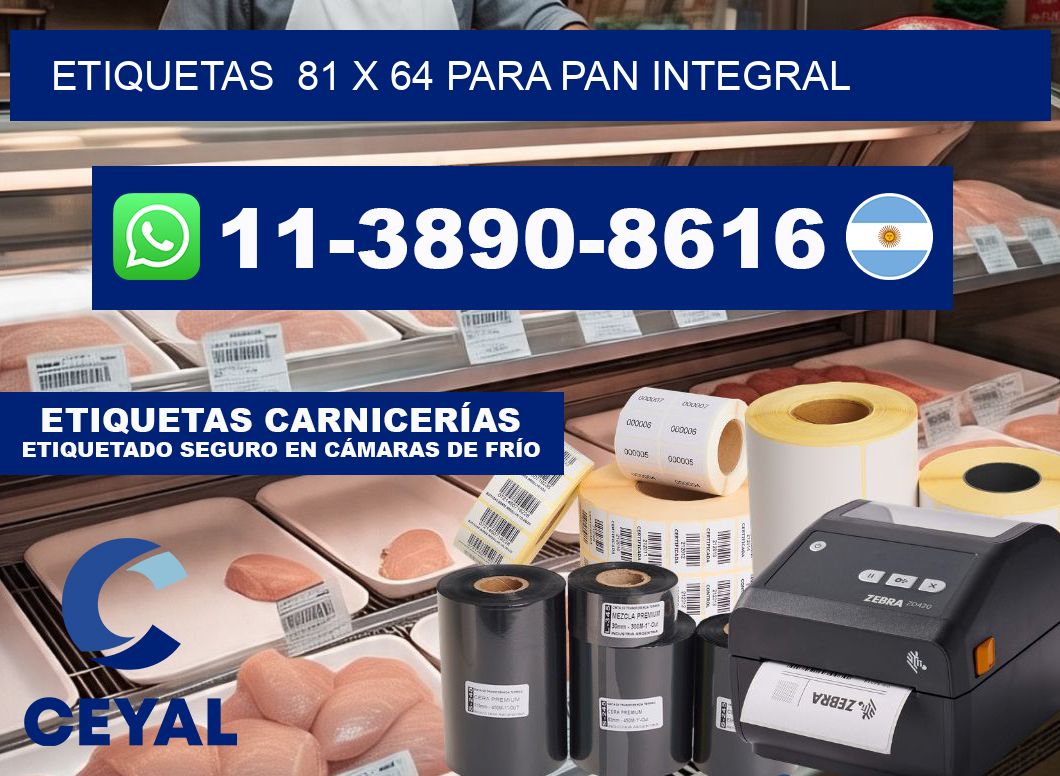 etiquetas 81 x 64 para Pan integral