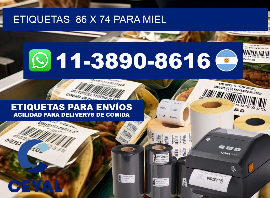 etiquetas 86 x 74 para Miel
