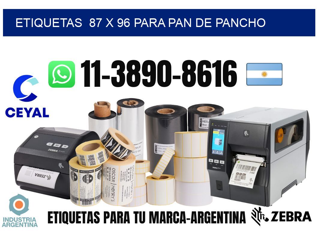 etiquetas  87 x 96 para Pan de pancho