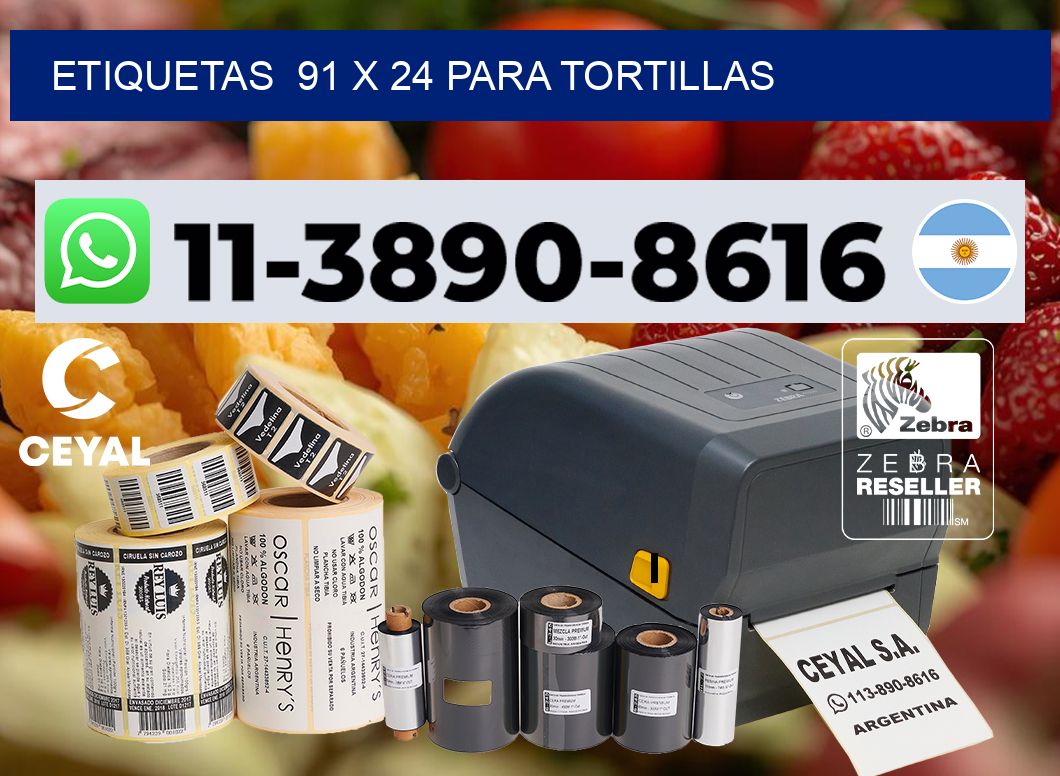etiquetas  91 x 24 para Tortillas