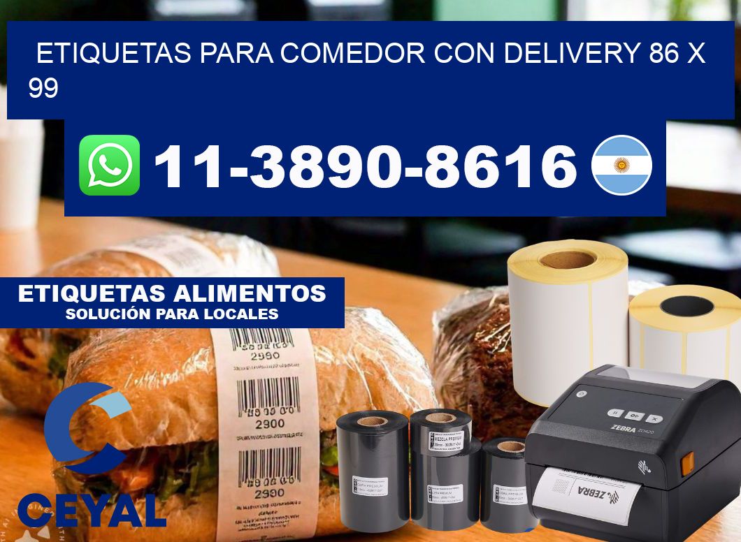 etiquetas para Comedor con delivery 86 x 99