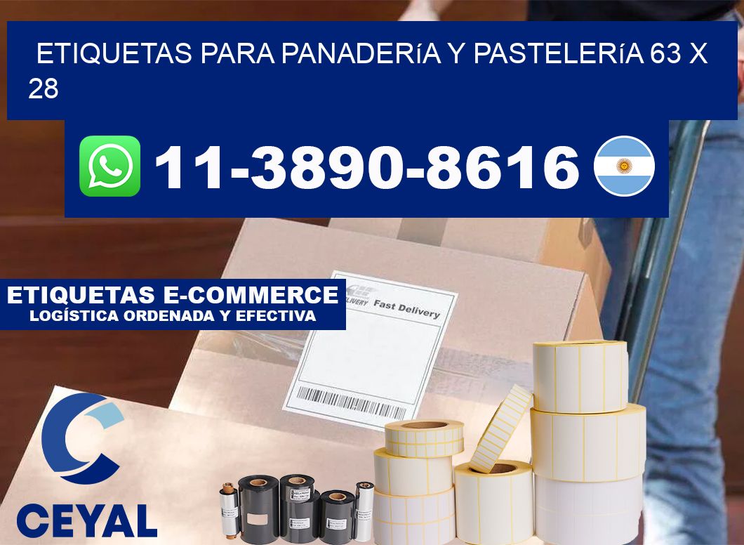 etiquetas para Panadería y pastelería 63 x 28