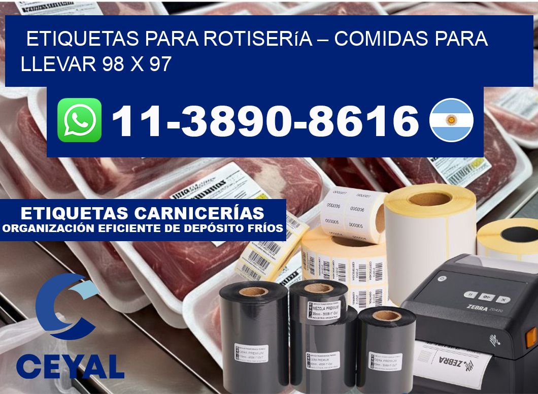 etiquetas para Rotisería – comidas para llevar 98 x 97