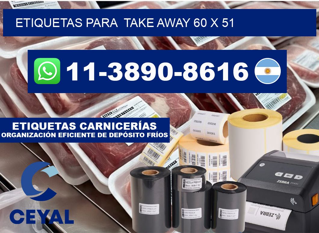 etiquetas para  Take away 60 x 51