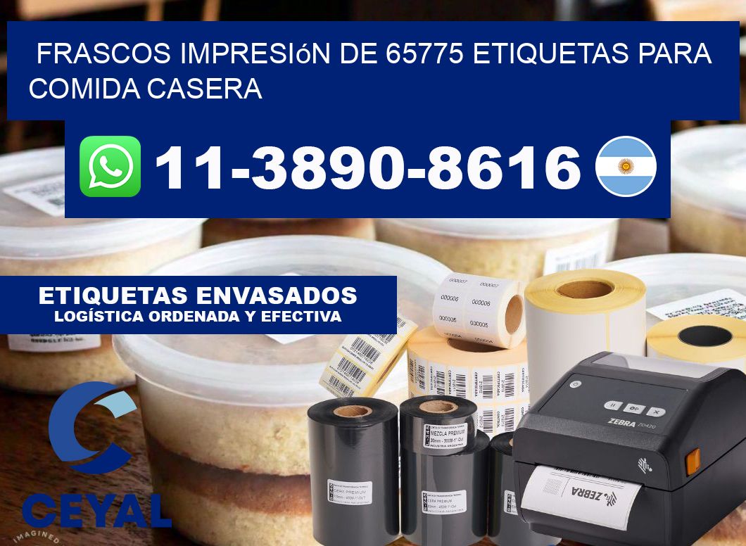 frascos impresión de 65775 etiquetas para comida casera