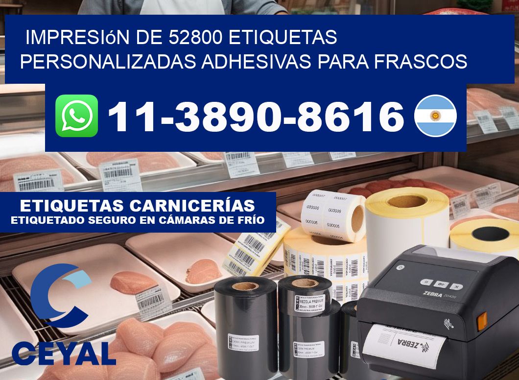 impresión de 52800 etiquetas personalizadas adhesivas para frascos