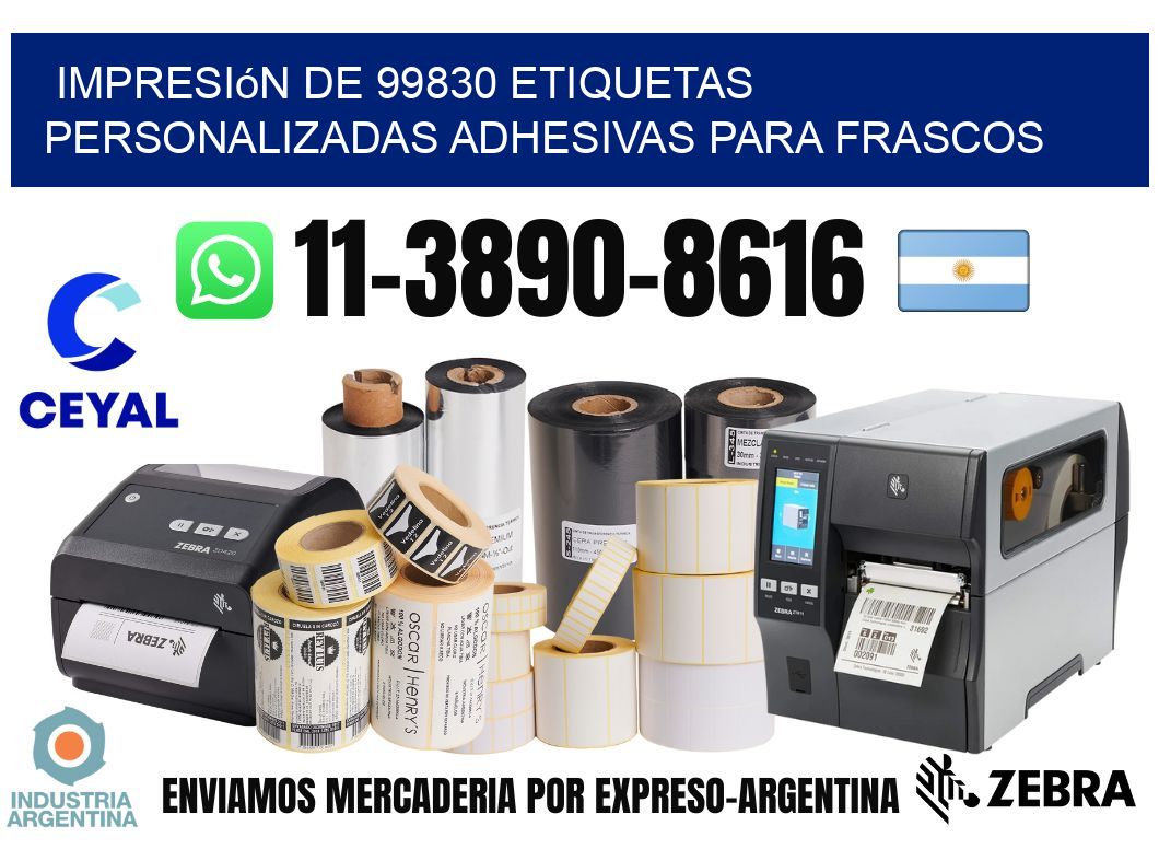 impresión de 99830 etiquetas personalizadas adhesivas para frascos