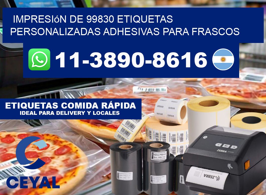 impresión de 99830 etiquetas personalizadas adhesivas para frascos