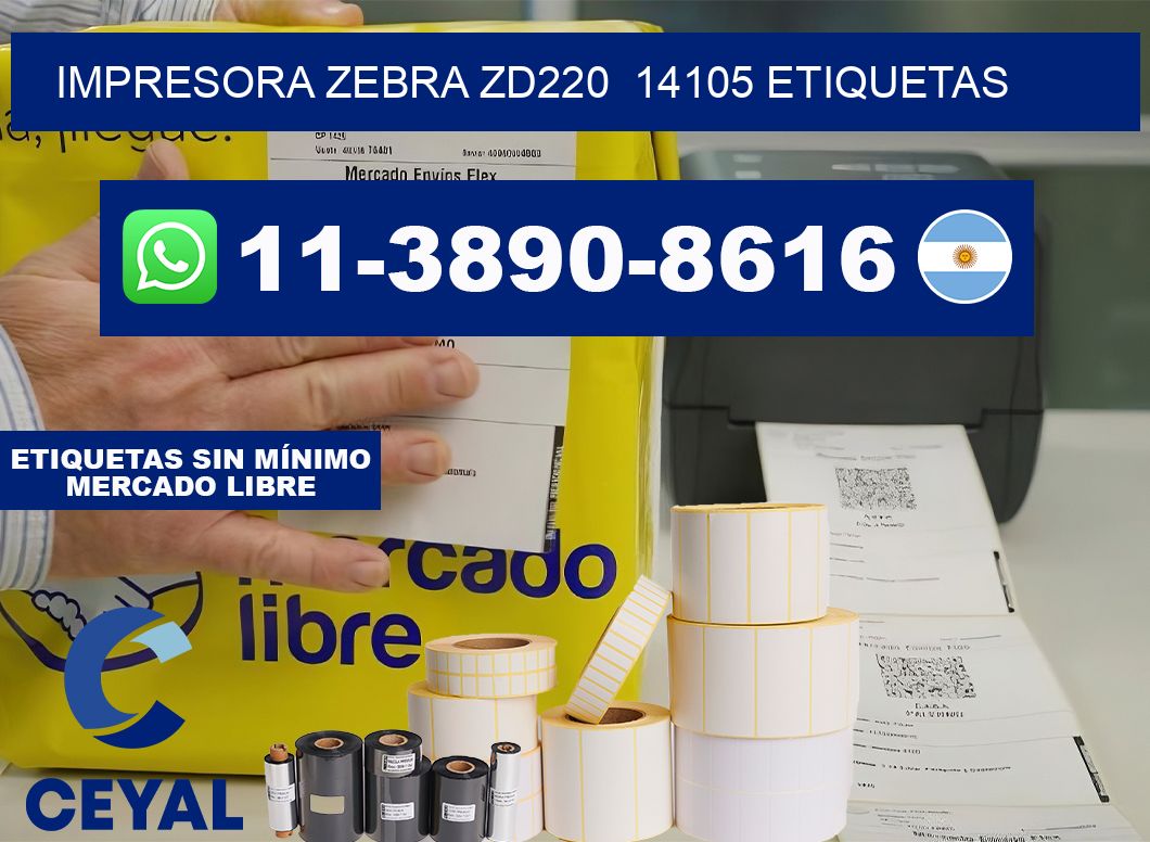 impresora zebra zd220  14105 etiquetas