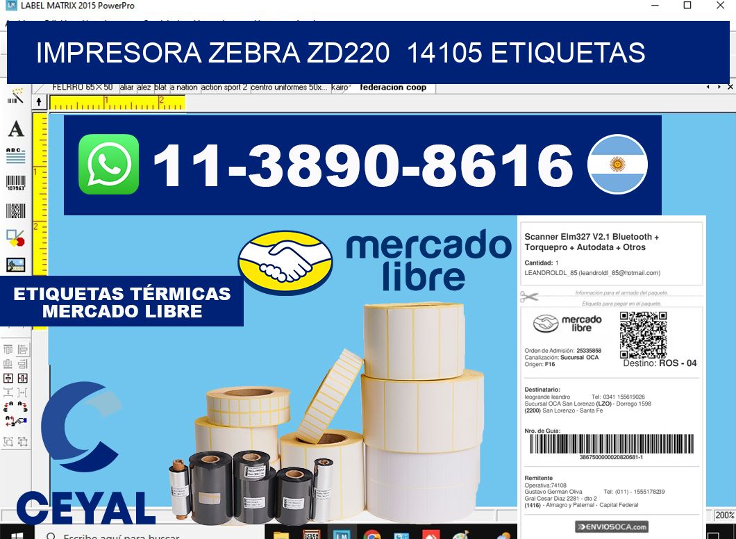 impresora zebra zd220  14105 etiquetas