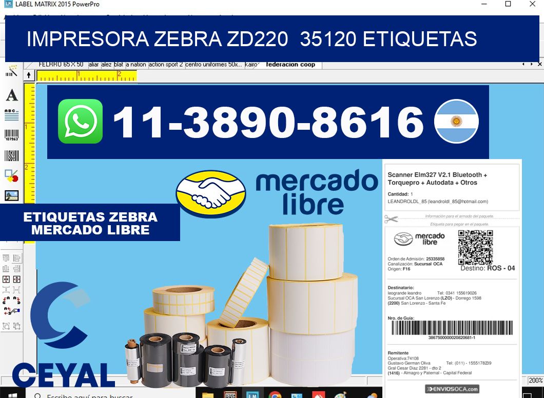 impresora zebra zd220 35120 etiquetas