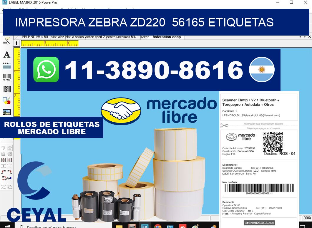 impresora zebra zd220 56165 etiquetas