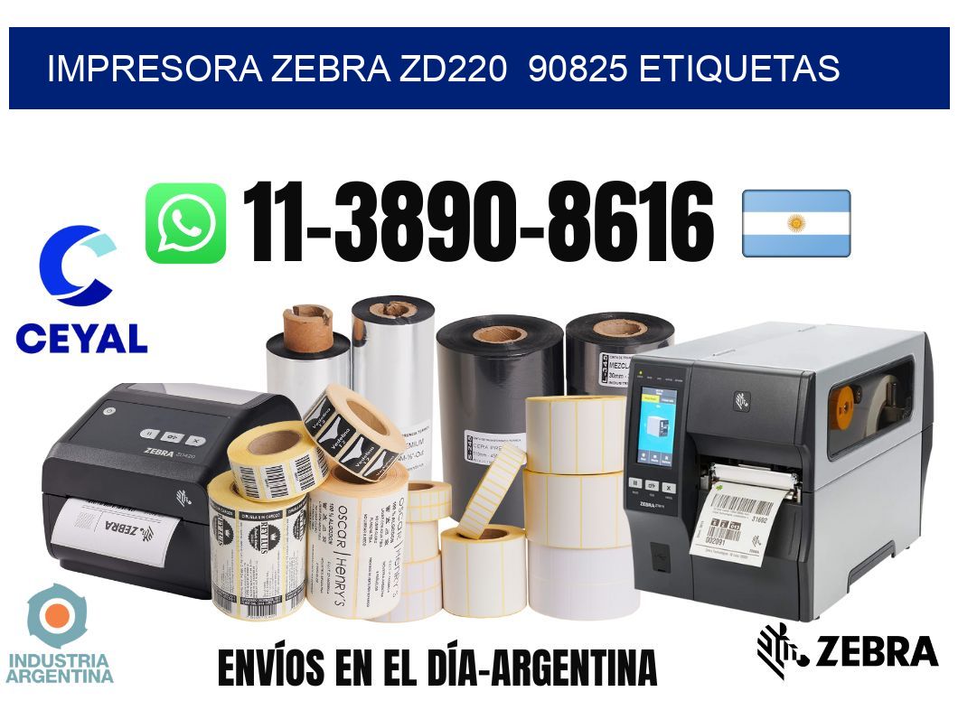 impresora zebra zd220  90825 etiquetas