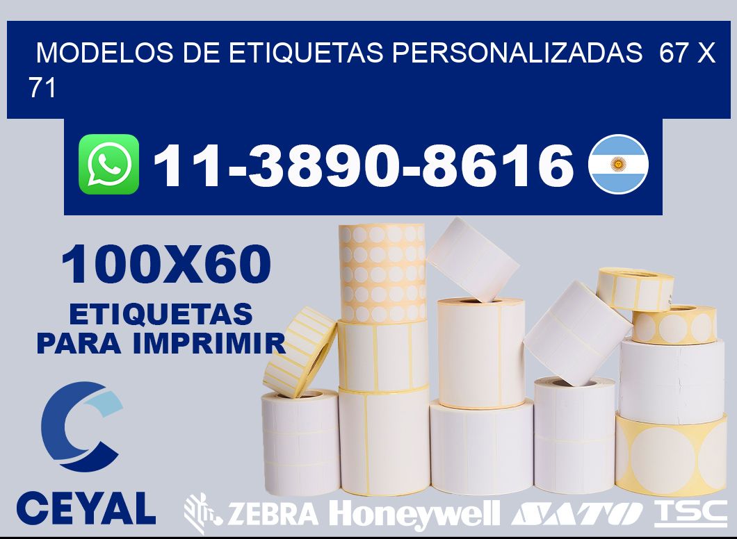 modelos de etiquetas personalizadas  67 x 71