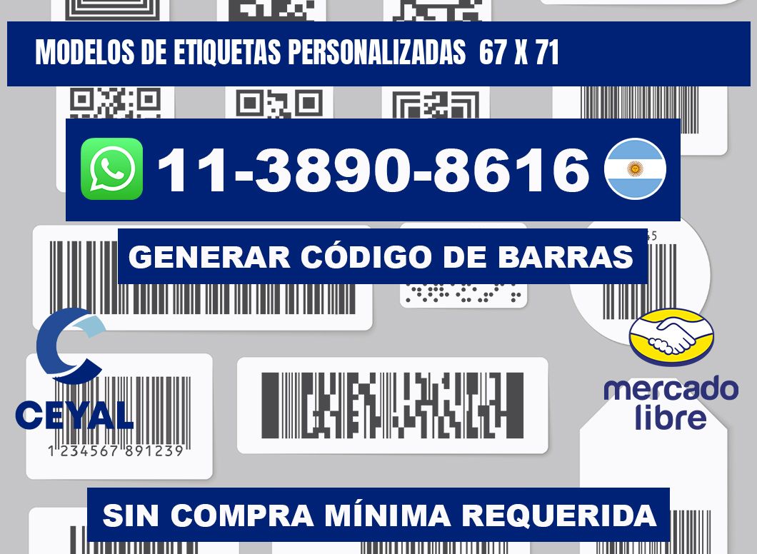 modelos de etiquetas personalizadas  67 x 71