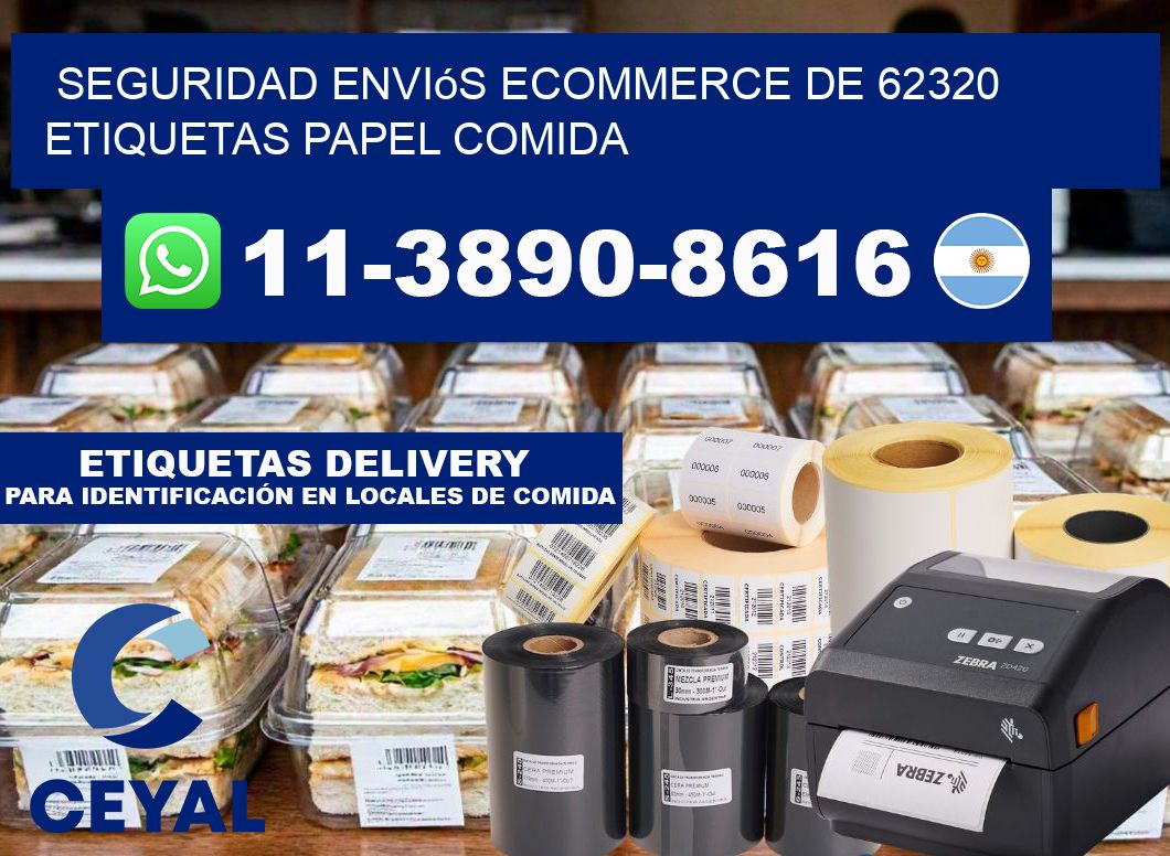 seguridad enviós ecommerce de 62320 etiquetas papel comida