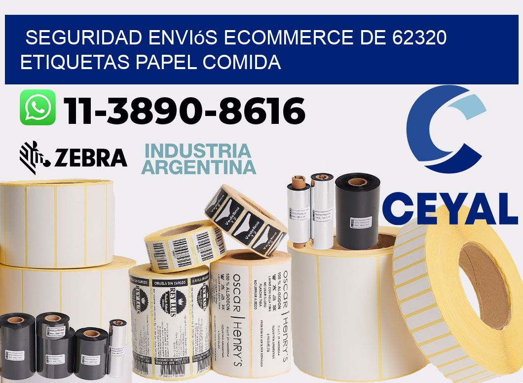 seguridad enviós ecommerce de 62320 etiquetas papel comida