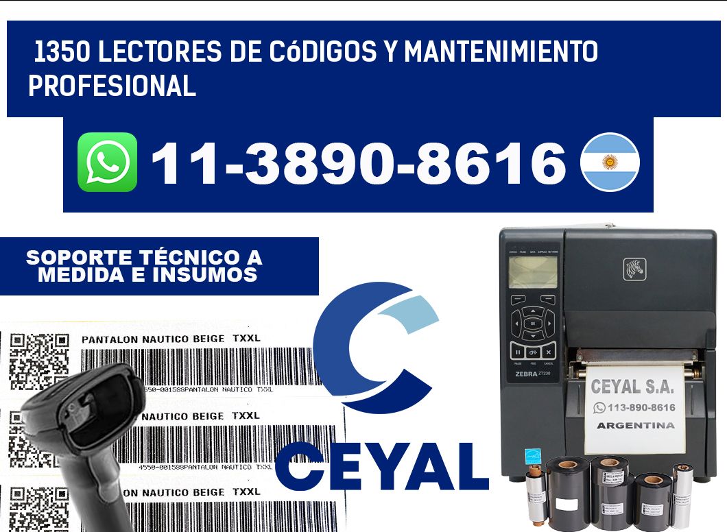1350 Lectores de Códigos y Mantenimiento Profesional