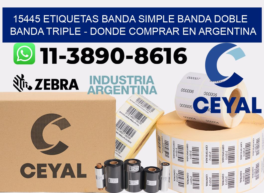 15445 etiquetas banda simple banda doble banda triple - Donde Comprar en Argentina