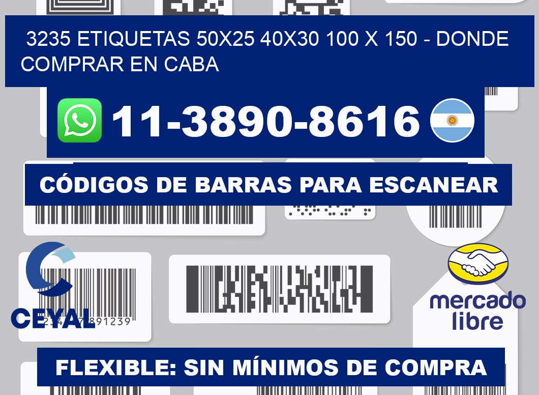 3235 etiquetas 50x25 40x30 100 x 150 - Donde Comprar en Caba