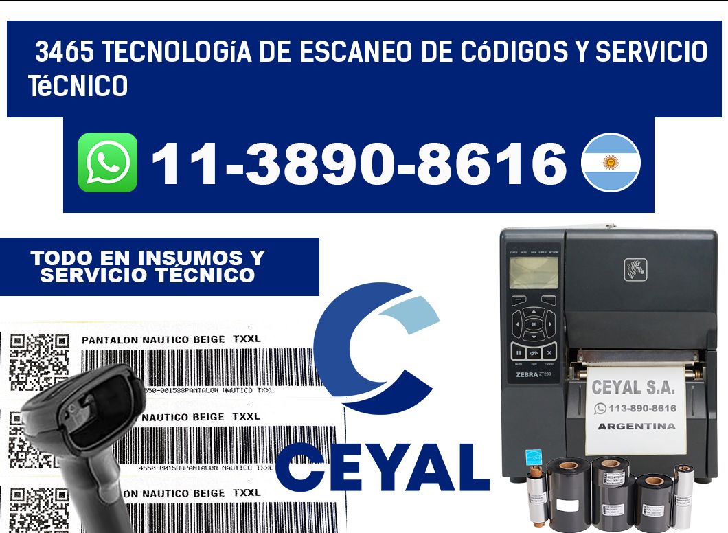 3465 Tecnología de Escaneo de códigos y Servicio Técnico