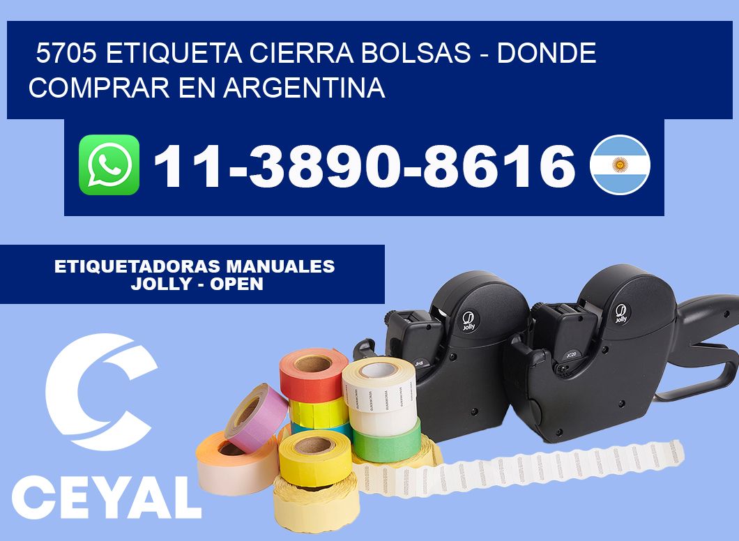 5705 etiqueta Cierra Bolsas - Donde Comprar en Argentina