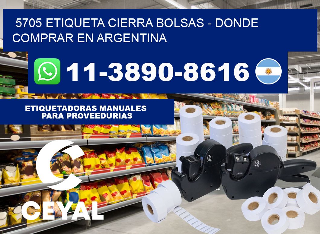 5705 etiqueta Cierra Bolsas - Donde Comprar en Argentina