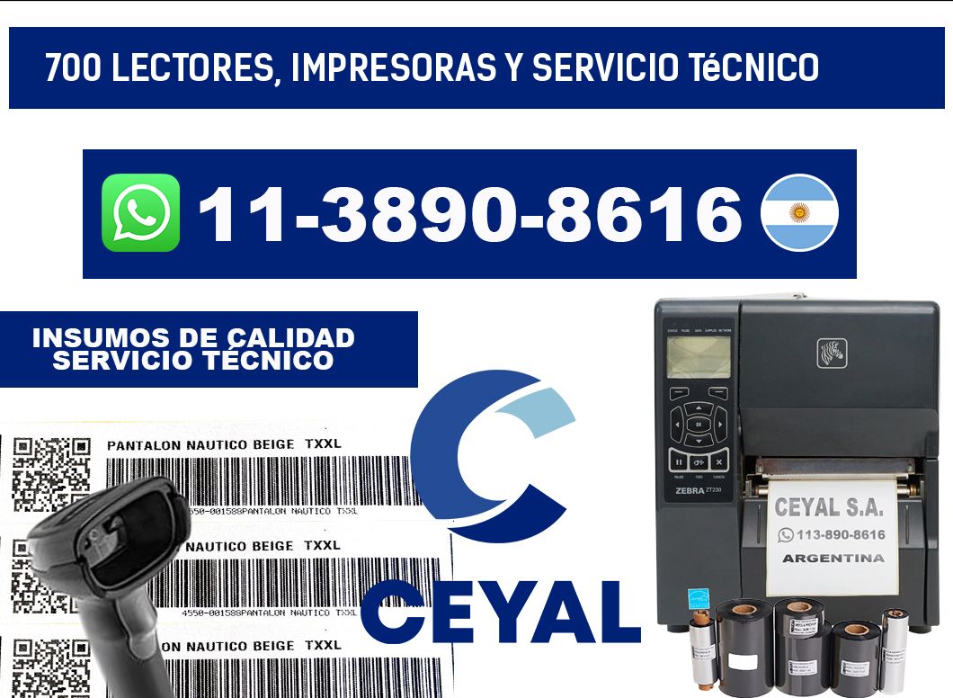 700 Lectores, Impresoras y Servicio Técnico